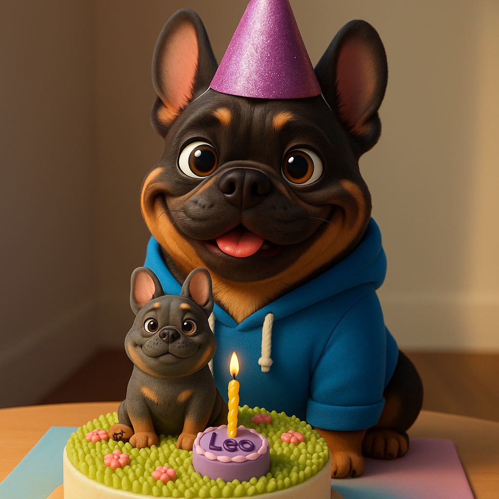 Nachher Bild eines Hundes im Disney-Stil